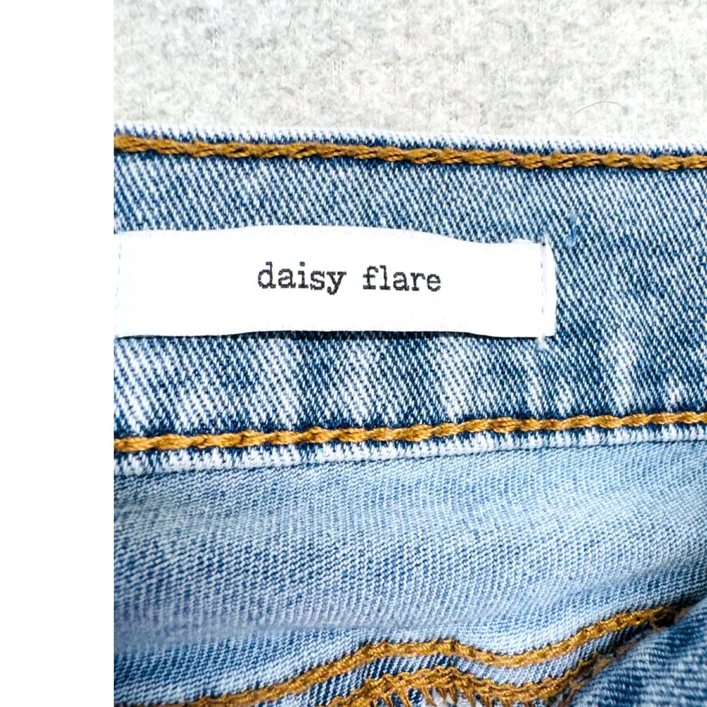 Jessica Simpson Daisy Flare Jeans Women 14 Embroidered Floral Light Wash Hippie - Picture 9 of 13